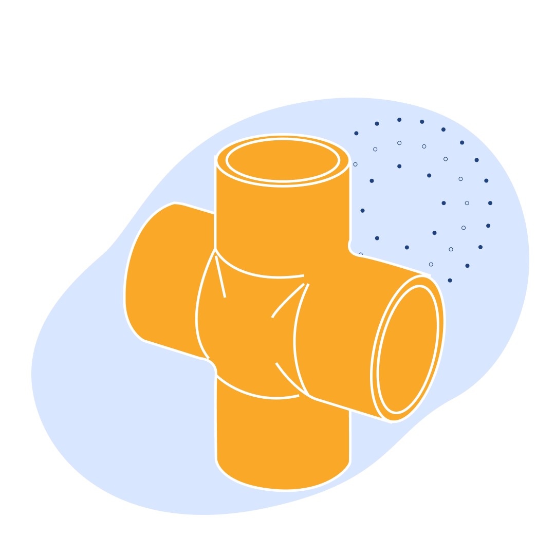 Чугунная крестовина прямая Ду 8 мм ГОСТ 8951-75